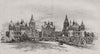 The new General Hospital, Birmingham 1894 old antique vintage print picture