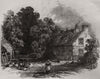 Leamington - past and present. The first post office. Warwickshire 1846 print