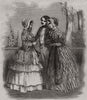 Paris fashions for October 1847 old antique vintage print picture