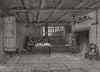 Room in Anne Hathaway's Cottage. Warwickshire 1847 old antique print picture