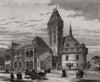 The Shakespeare Memorial Theatre, Stratford-on-Avon. Warwickshire 1879 print