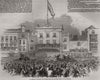 M. Kossuth addressing the people from the Mayor's at Southampton 1851 print
