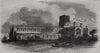 St. Albans Abbey, from the south west. Hertfordshire 1856 old antique print