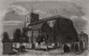 Waltham Abbey church restored. Essex 1860 old antique vintage print picture