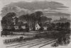 Bracebridge, on the Lincoln and Honington railway. Lincolnshire 1867 old print