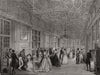 Hatfield House. The Grand Ball in the corridor, Long Gallery 1846 old print