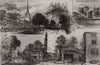 The Barking and Pitsea Extension Railway: views on the line. Essex 1883 print