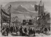 The Essex Agricultural Society's show at Halstead: Triumphal arch 1862 print