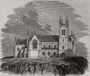 Ballymodan Church, in course of erection at Bandon. Ireland 1849 old print