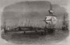 Copenhagen. The Royal Dockyard & Harbour for the fleet. Denmark 1861 old print