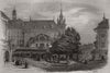 Fribourg - the Grande Place. Switzerland 1847 old antique print picture