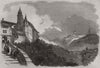 Fribourg - from an original sketch. Switzerland 1847 old antique print picture