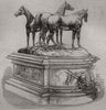 Centre ornament for the mess table of the 17th Lancers. Militaria 1869 print
