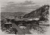 Railway station at the Franklin Petroleum Oil Works. Pennsylvania 1864 print