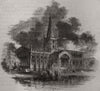 1367 - Stratford church. Warwickshire 1845 old antique vintage print picture