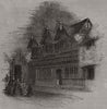 1366 - Old timber houses at Coventry. Warwickshire. SMALL 1845 print