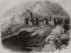 419 - Warkworth castle. Northumberland 1845 old antique vintage print picture