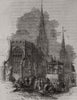 1299 - Coventry pageant. Warwickshire 1845 old antique vintage print picture