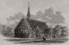 Trinity Church, Little Amwell, near Hertford. Hertfordshire 1863 old print