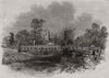 Hatfield Church, from the London Road. Hertfordshire 1846 old antique print