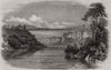 The railway suspension Bridge over the Niagara River. North America 1859 print