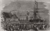 Arrival of the King of Denmark at Flensburg. Germany 1854 old antique print