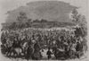 Duke Of Rutland's Foxhounds meet at Piper Hole, Vale of Belvoir. Leics 1866