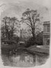 Tower of St. John's College Chapel from the Cam. Cambridge 1894 old print