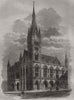 The new town hall of Preston, Lancashire 1867 old antique print picture