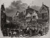 Northgate Street, Chester - The Cup Day. Cheshire 1846 old antique print