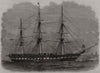 The American frigate Franklin lying off Gravesend. Kent 1867 old antique print