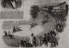 Goodwood Races: Goodwood Races. Sussex 1843 old antique vintage print picture