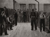 Prisoners preparing for the anthropometrical examination. Paris 1894 old print