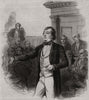 Buckinghamshire election. Disraeli speaking in the County Hall, Aylesbury 1852
