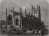 Croydon new parish church. London 1870 old antique vintage print picture