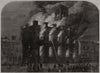 The burning of the Surrey Theatre at Sheffield. Yorkshire 1865 old print