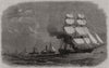 Abyssinian Expedition: HMS Argus towing tugs to Massawa. Eritrea 1866 print