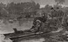 A picnic at Virginia Water. Surrey 1888 old antique vintage print picture