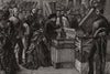 The Princess Of Wales launching an ironclad, at Chatham. Kent 1888 old print
