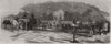 Epsom Races: The course: coming from the paddock. Surrey 1857 old print