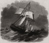 Hoisting pilot on board in heavy weather. The Liverpool pilot boats 1857 print