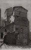 House built against the rock, Grasse. Alpes-Maritimes 1891 old antique print