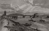The new Dee railway bridge, opened on the 3rd of August. Wales 1889 old print