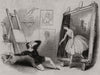 Le delire d'un peintre. Ballet 1843 old antique vintage print picture