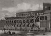 London main drainage: The concrete mills at Plaistow 1861 old antique print