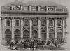 The new Royal Exchange - the South entrance. London 1844 old antique print