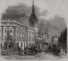 Metropolitan improvements - Lothbury. London 1845 old antique print picture