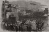 Celebration of California becoming a US state, at San Francisco 1851 old print