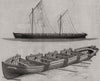 Stanley in Africa: Mr. H. M. Stanley's boat 1878 old antique print picture