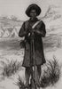 A Fingo (Fengu) sentinel. South Africa 1878 old antique vintage print picture